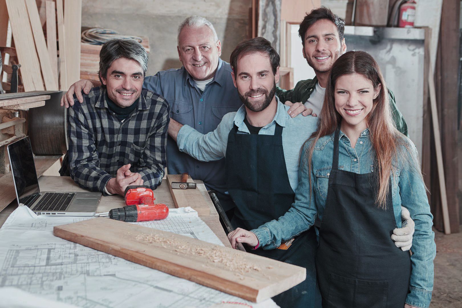 Kleines Unternehmen mit fünf Personen